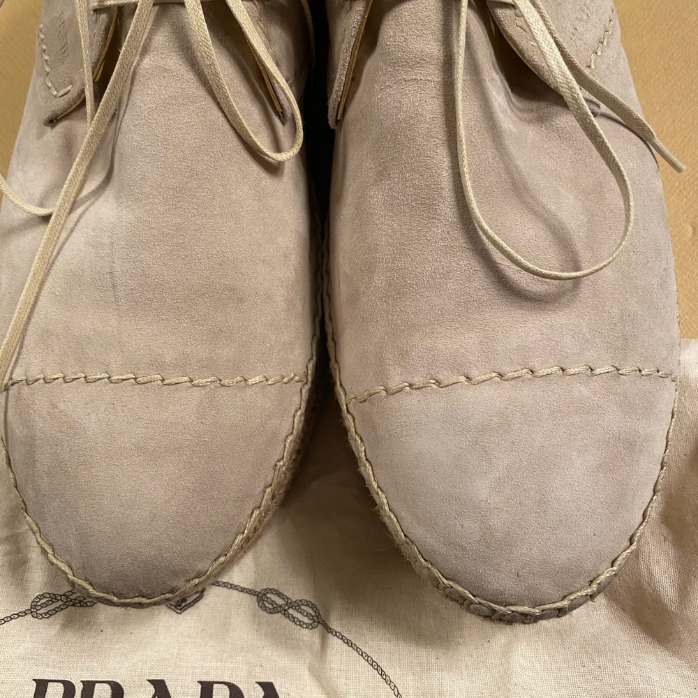 PRADA Suede Espadrille Chukka Boots Size 39.5 - Picture 9 of 14